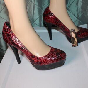 NWT SOFIA VERGARA- Red- Animal Print- High Heels/Platform- Pump Shoes - Sz 9 *SH